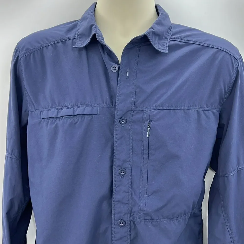 The North Face navy blue long sleeve fishing shirt medium